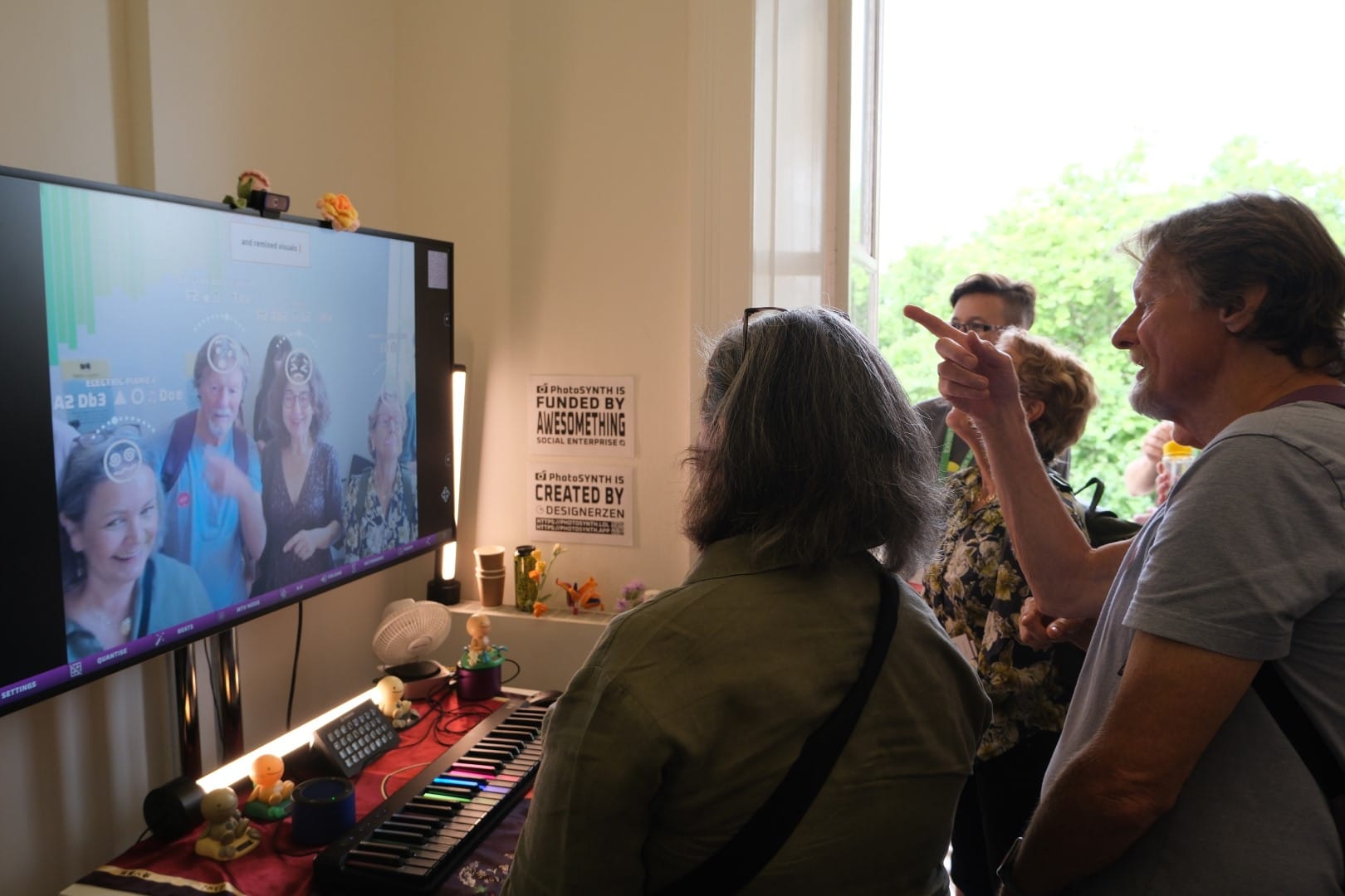 Senior visitors exploring sounds