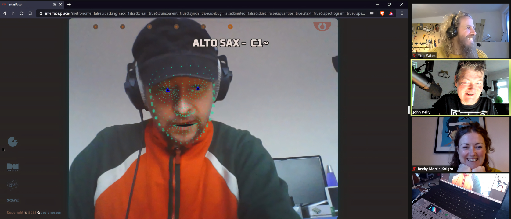 The PhotoSYNTH being played over Zoom.
